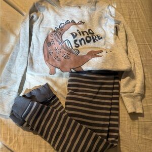 Carter's Gray and Brown Dino Pajama Set